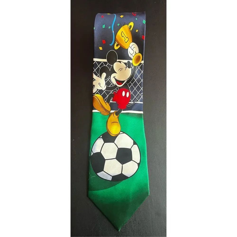 Disney MickeyโMouse soccer print tie